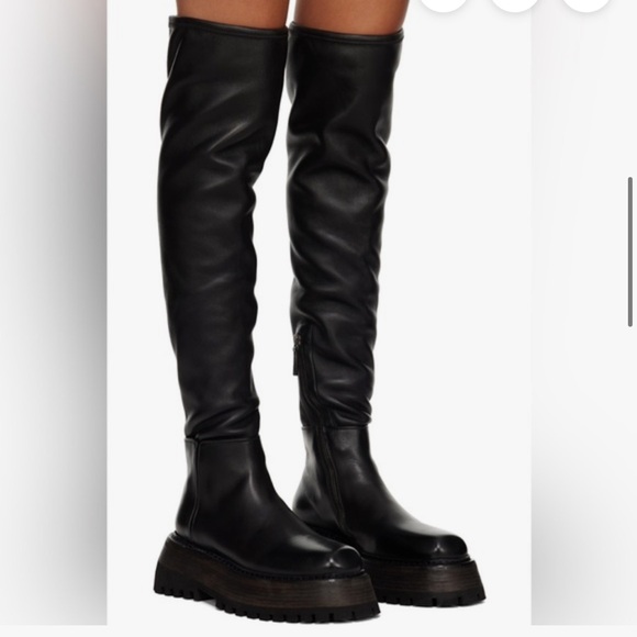 Marsèll Black Quadrarmato Lugged Tall Boots Size 37/7US
